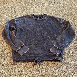 Fix Black & Gray Tie Front Long Sleeved Shirt Size Small in EUC